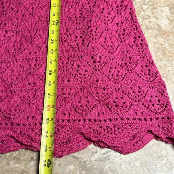 Crochet dress,pink Sm,cottagecore, tassels,fairy,whimsy,coastal,feminine,NWT - Picture 13 of 15
